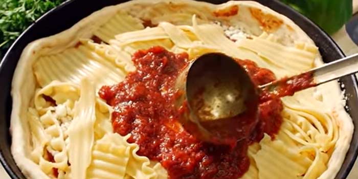 Homemade baked fresh Italian style lasagna pie and pastas catered and delivered by Chicago Connection catering in Meridian